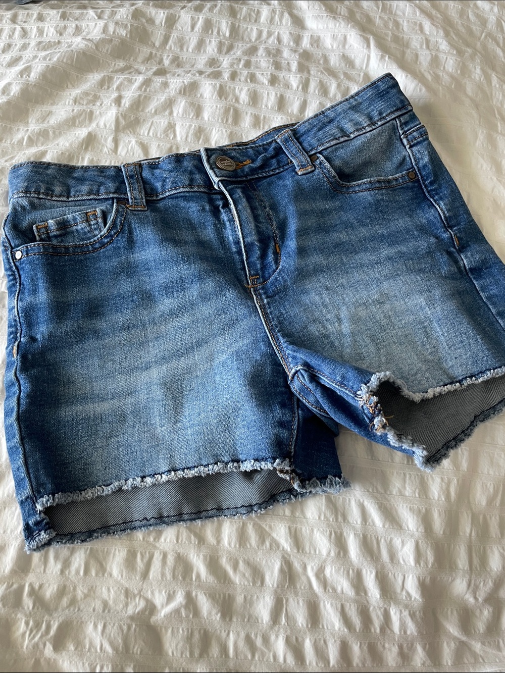 Wonder Nation Girls Washed Blue Denim Shorts 12